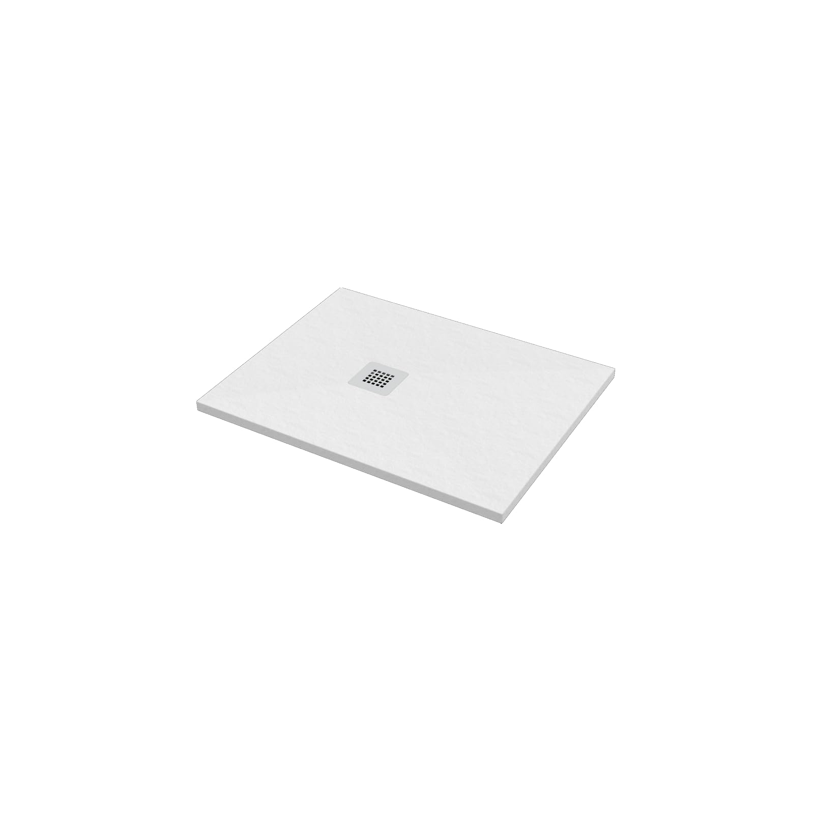 ERCOS Piatto Doccia In Composito di Marmo Da 700x900 mm, Design Moderno Effetto Pietra, Colore Bianco Opaco - Piatto Doccia Ultrasottile