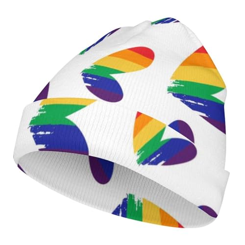 Pride Month LGBTQ Gay Pride Ally Kids Beanie Hat for for Girls Boys Children Cap Winter Knitted Chemo Cancer Headwear Accessories Gifts Decoration Black