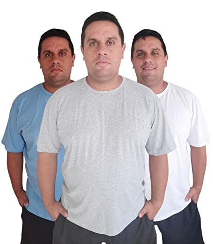 Kit 3 Camisetas Plus Size Masculina Camisas Lisa G1 G2 G3 G4