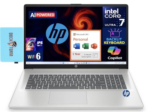 HP AI AI���ڃm�[�g�p�\�R�� 17.3�C���` IPS FHD�f�B�X�v���C (Intel Ultra 7-255U�A64GB DDR5�A1TB PCIe SSD�AIntel�O���t�B�b�N�X�A�o�b�N���C�g�t��KB�AWiFi 6�A�E�F�u�J�����AWin 11 