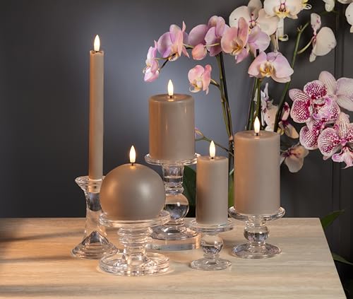 Abbott Collection Luxlite LED Flameless Wax Pillar Candle - Gray (3x4 H) by Abbott Collection - Used condition - Image 2