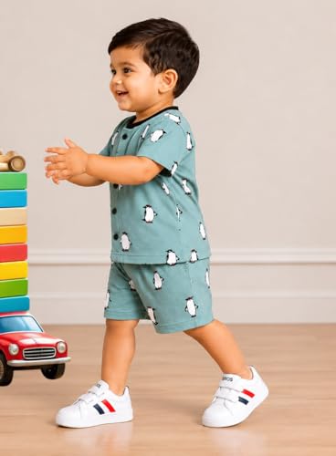 Image of 3BROS Baby Boys & Baby Girls Cotton Hosiery Clothing Set Half Sleeves T-shirt with Matching Pants (DB20HS6027 Parent)