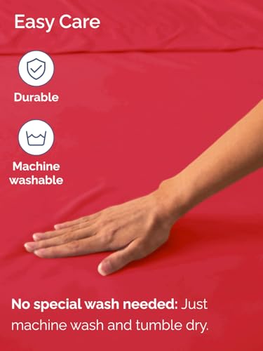 Image of Extra Deep King Fitted Sheet - Single Fitted Sheet Only - Red | Easily Fits 18 inch to 24 inch Mattress, Soft, Wrinkle Free, Breathable & Comfy, Extra Deep Pockets Hotel Luxury Fitted Sheet