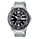Casio MTD-125D-1A3VDF Men's Marine Sport Watch 46mm Case, Stainless Steel Bracelet Watch, Black Dial, Quartz Movement, Day Date Display, 100 Metres Water Resistant