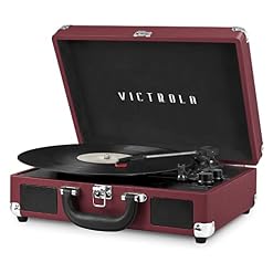 Victrola Journey Bluetooth Portable Suitcase Record Player – with Built-in Speakers, 3 Speed Vinyl Record Player, RCA Out, Headphone Jack (Marsala) - Les Beatles, Paul McCartney, John Lennon, RIngo Starr, George Harrison