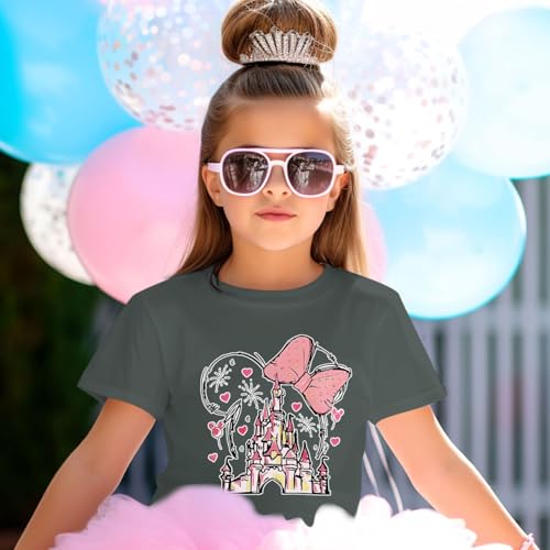 Image of Graphic Shirts for Girls Cute Bow T Shirt Kids Toddler Holiday Tshirt Vacation Trip Summer Tee Cotton Tops