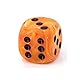 WeLoveBeads W6 Würfel kürbis orange/schwarz - Made in Germany! - 5Stk