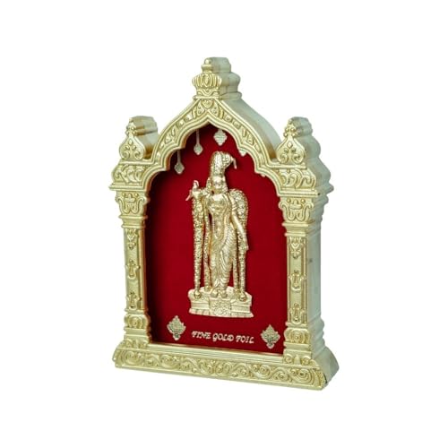 Image of EKA Temple Series Shree Madurai Meenakshi Table Top Premium Gold Foil Artwork with Metal Stand | Divine Goddess-Inspired Spiritual Decor for Home, Office & Pooja Space | Auspicious Gift