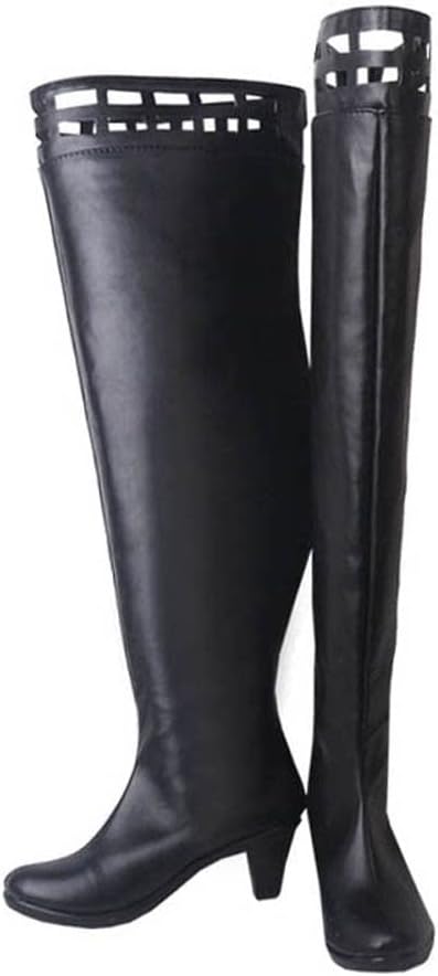 Yor Forger Cosplay Shoes Black Tall Heeled Boots S008