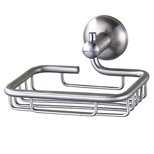 Votamuta Soap Dish Bathroom Shower Toilet Soap Holder Saver Basket Wall Mounted, Brushed