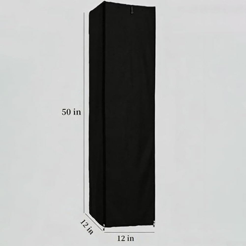 Copertura per scaffalature metalliche, impermeabile, antipolvere, protezione per mobili da esterno, con cerniera e design arrotolabile, 127 x 30 x 30 cm, nero (210D)