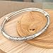 Sterling Silver Thick Solid Handmade Boho Bangle Bracelet, Adjustable to 7