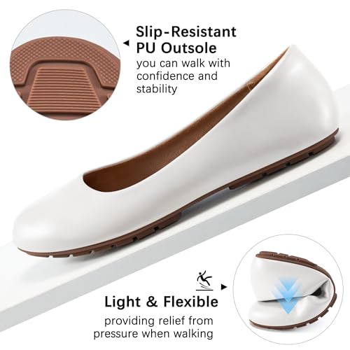 Image of Aomigoct Flats for Women Ballets Shoes: Dress Slip Comfortable Work Flats for 2026 - Casual Ladies Wedding Walking Flat