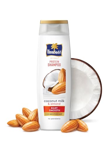 Image of Parachute Advansed Protein Shampoo with Coconut Milk & Almond | Up to 2X smoother hair | Silky smooth | Protein Lock Technology | Paraben free | For Men & Women | 340ml