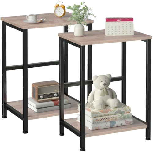 Image of AMHANCIBLE Side Tables Set of 2, Bedside Tables, Coffee Table living room