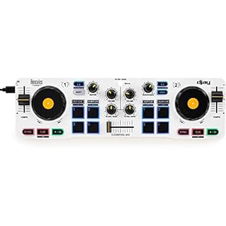 Hercules DJControl Mix – Bluetooth Wireless DJ Controller for Smartphones (iOS and Android) – dJay app – 2 Decks, White