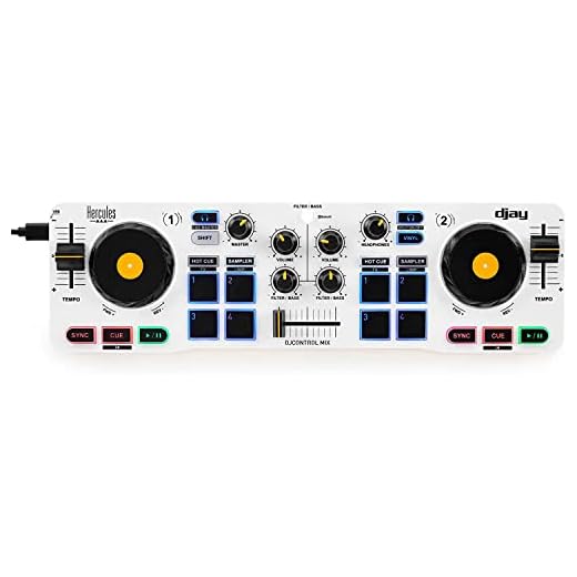 Hercules DJControl Mix – Bluetooth Wireless DJ Controller for Smartphones (iOS and Android) – dJay app – 2 Decks