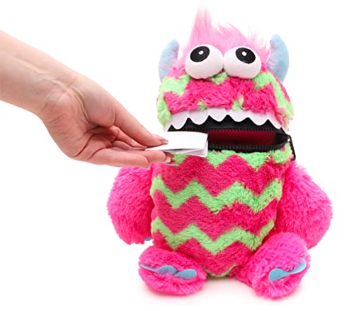 Toyland® 9" (23cm) Pink & Green Colour Worry Monster Plush Soft Toy - Loves Eating Your Worries, Green,pink, 9 inches - Image 2