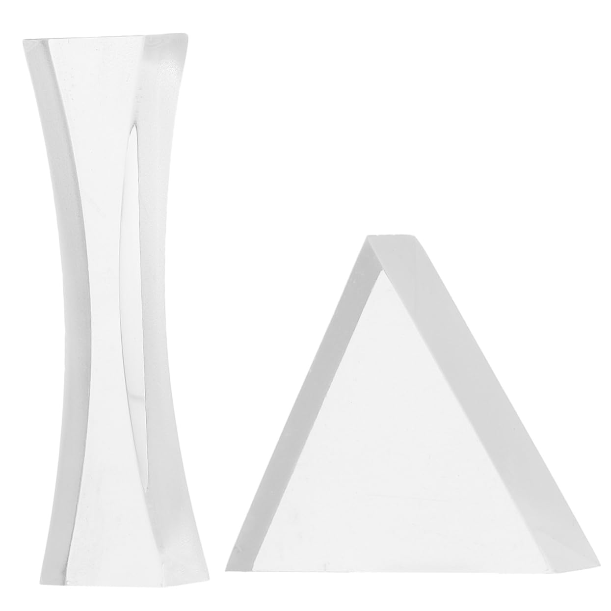 CIYODO 2pcs Lens Double Concave Prism Glases Spectrum Physics Experimental Apparatus Optical Triangular Prism Concave Magnifying Optical Experiment Optical Physics Toy Glass