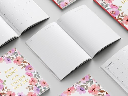 Image of AccuPrints A5 Premium Soft Bound Notebook Diary for Girls and Women (144 Ruled Pages with planner, 80 GSM) Parent (Dream Don't work Notebook)