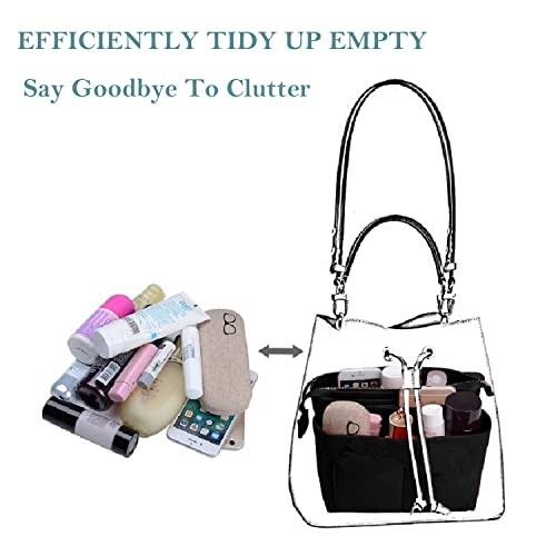 D.duo Purse Organizer, Felt Bag Organizer With Zipper, Insert Backpack Organizer With 2 Packs In One Set, Tote Organizer Insert For Women For Lv Neonoe Noé Series Perfectly (Beige) #TOP3