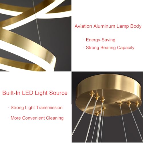 Suspension luminaire LED moderne dimmable avec télécommande - 3