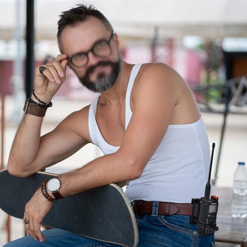 HYSHIKRA Zwei-Wege-Radio Gürtel Clip Walkie Talkie Schnelle Demontage Gürtel Zubehör, für Handradio/Lautsprecher Mikrofon/Mobilfunklautsprecher, kompatibel mit Baofeng Motorola Quansheng (schwarz 01)