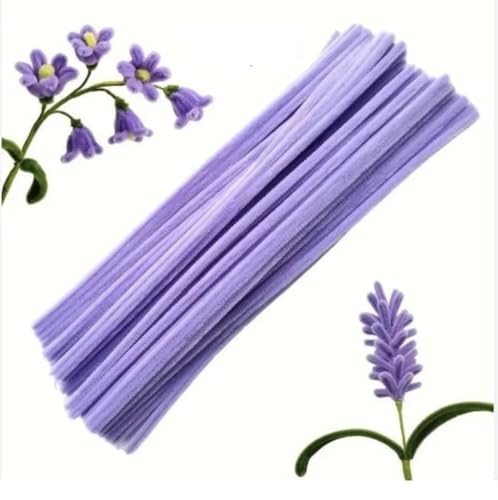 Image of Pipe Cleaners, Pastel Purple, 100 Pieces, Chenille Stem Fuzzy Sticks for Craft and DIY Projects