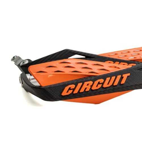 CIRCUIT EQUIPMENT - Fenix Motorcycle Handguards - Durable Carbon-Textured Handguards for Comfort and Control - Weather-Resistant Orange Handguards for 7-inch & 8-inch Handlebars with Screws by CIRCUIT EQUIPMENT - Image 3