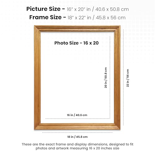 Image of Handmade Yellow Wooden Photo Frame, 16 x 20 inch Display for Artworks, Pictures and Photos of Your Loved Ones, Best for Home, Office, Wall Decor, Living Room, Bedroom, Red Cedar