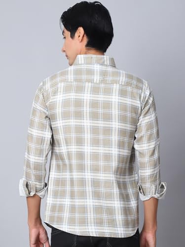 Image of Majestic Man Men Comfort Slim Fit Opaque Checked Cotton Casual Shirt