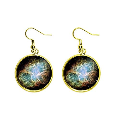 Pendientes de nebulosa con acabado texturizado de joyería fina y baño dorado
