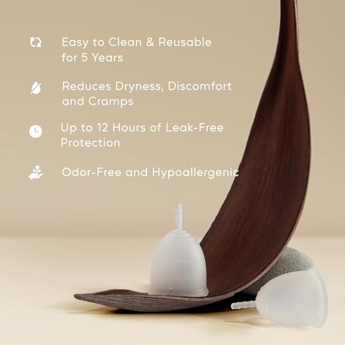 Image of shefre Reusable Menstrual Cup Kit, Small & Large Sizes, 2 Count | Medical Grade Silicone, 12-Hour Leak-Proof, 100% BPA-Free, Beginner-Friendly Starter Kit