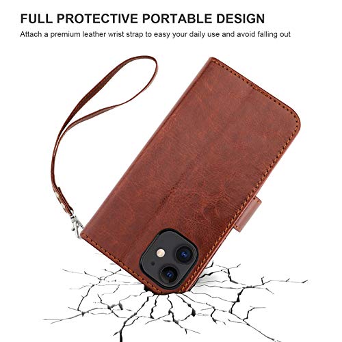 Bocasal Iphone 11 Wallet Case With Card Holder Pu Leather Magnetic Detachable Kickstand Shockproof Wrist Strap Removable Flip Cover For Iphone 11 6.1 Inch (Brown) #TOP6
