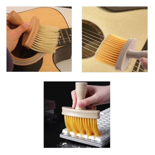 ZYAMY 2PCS Musical Instrument Dusting Brush Piano Guitar Big/Violin String Cleaning Brush Musical Instrument Care Tools Soft Bristle Brush for Car Air Conditioning Vents Interior Seams