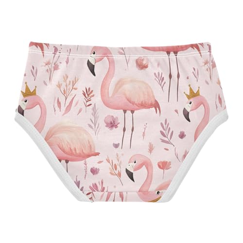 Wusikd Cute Pink Flamingo Girls' Underwear Cotton Crown Girls Briefs Soft Toddler Underwear 2T2