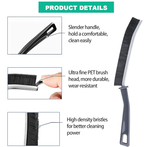 Image of 2 Pcs Gap Cleaning Brush, 2023 New Hard Bristle Crevice Cleaning Brush, Grout Cleaner Scrub Brush Deep Tile Joints,Multifunctional Crevice Cleaning Brush for Bathroom, Kitchens Tiles Window Slots
