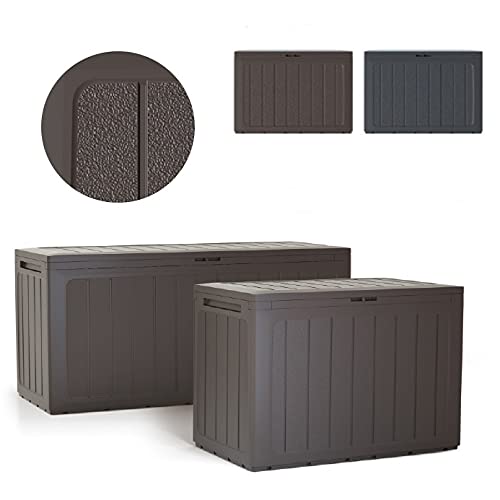 rg-vertrieb Gartenbox Auflagenbox 190L Truhe Box Gartentruhe Boarde Kissenbox Gartenkasten (Umbra) – Bild 3
