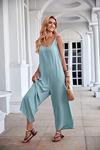 Image of BUENOS NINOS Women's V Neck Floral Maxi Dress Boho Printed Adjustable Spaghetti Strap Ethnic Beach Long Dress with Pockets