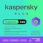 Kaspersky Plus Internet Security 2025 | 5 appareils | 2 ans | Anti-Phishing et Pare-feu | VPN illimité | Gestionnaire de mots de passe| Protection bancaire| PC/Mac/Mobile | Code d'activation par email