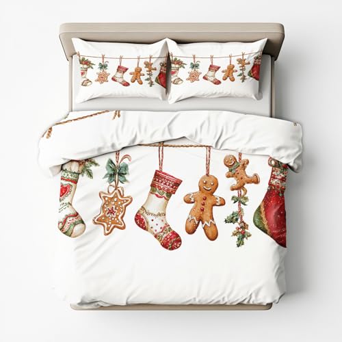 Generisch Winter Bettwäsche 140x200 Weihnachten Design, 2teilig -...