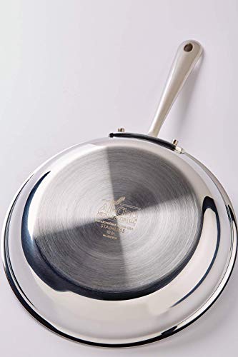 All-Clad D3 Stainless Cookware, 12-Inch Fry Pan With Lid, Tri-Ply Stainless Steel, Professional Grade, Silver, Model: 41126 & 00942 Stainless Steel/Aluminium Cookware Cleaner And Polish, 12-Ounce #TOP6