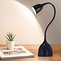 EJIAXIN Desk Lamp for Home Office, LED Reading Light, Small Adjustable Flexible Gooseneck Table Lamp, Eye-Caring Desk Lamp for College Dorm Room Study Lamp, Black
