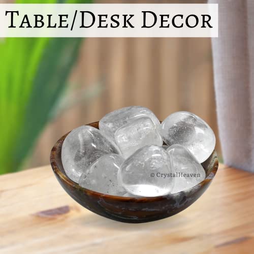 Image of Certified Clear Quartz Crystal Healing Tumbled Stone, Natural Polished Crystals for DIY Crafts, Manifestation, Meditation, Pooja Feng Shui and Reiki Healing (30 Grams)