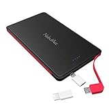 NebulAcc 5000mAh Powerbank mit integriertem Kabel Lightning & USB-C Adapter Sagitta Serie Externer...