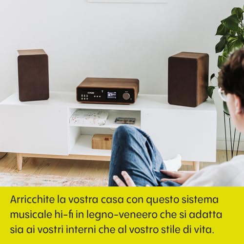 Pure Micro HiFi Classic Stereo Microsistema audio per la casa 50 W Nero, Noce