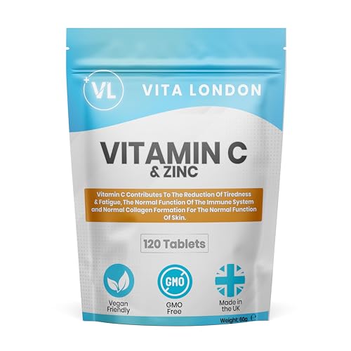 Vitamin C & Zinc 1200mcg | 120 High Strength Vegan Tablets (Not Capsule or Powder) | Made in UK | for Normal Immune System | Supplement for Men & Woman
