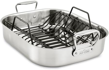 All-Clad Specialty Stainless Steel Roaster and Nonstick Rack 16x1...