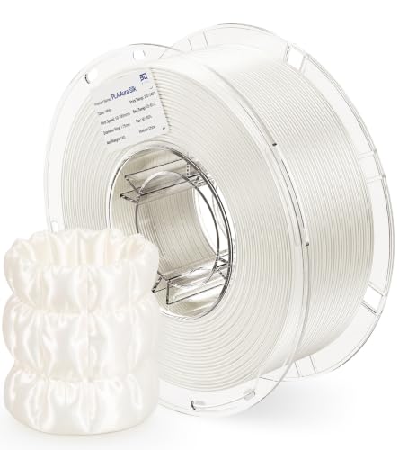 Filamento PLA 1.75mm sin atascos BIQU Aura Silk blanco para imprimir sin líneas