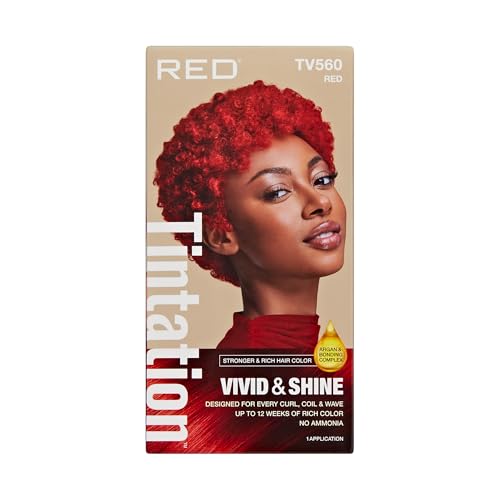 Red by Kiss Tintation Vivid & Shine Permanent Hair Dye – High Lift Formula with Argan Oil &...